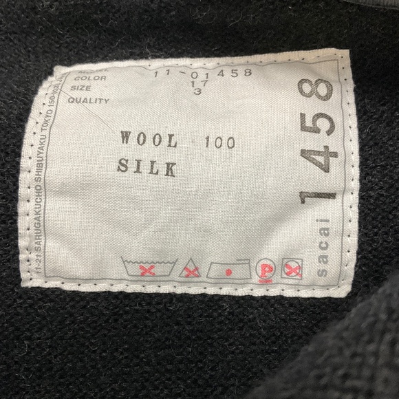 SACAI DARK CHARCOAL GREY PEARL BIJOUX DECORATIVE KNIT CARDIGAN - Picture 4 of 4